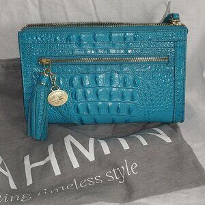 Teal Brahmin clutch